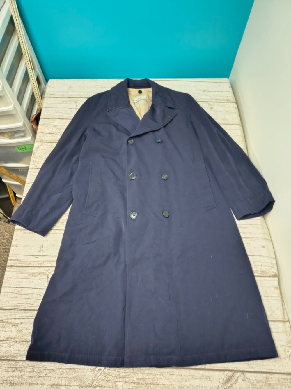 1950βs Royal Navy Officers Coat by Aquarock Weatherproof Navy Raincoat